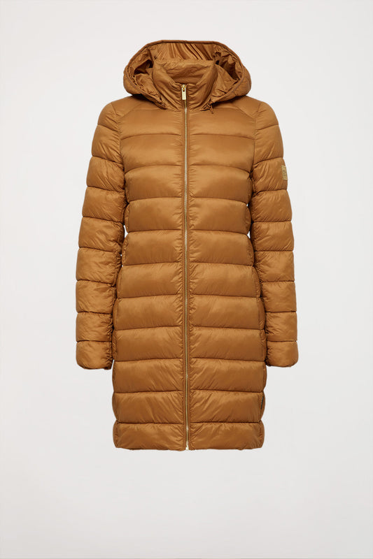 Abrigo marrón Claudette de capucha reciclado y ligero con etiqueta textil Polo Club