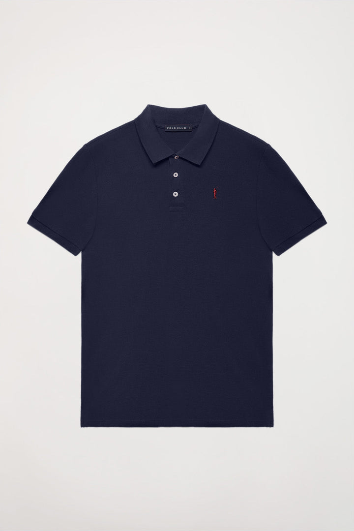 Piqué-Poloshirt bordeauxrot mit Polo und drei Club – Knöpfen Europe mit Knopfleiste Logo