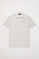 Biała koszulka polo pique z plisą z trzema guzikami i wyszywanym logo Rigby Go