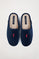 Chaussons-pantoufle bleu marine à logo brodé