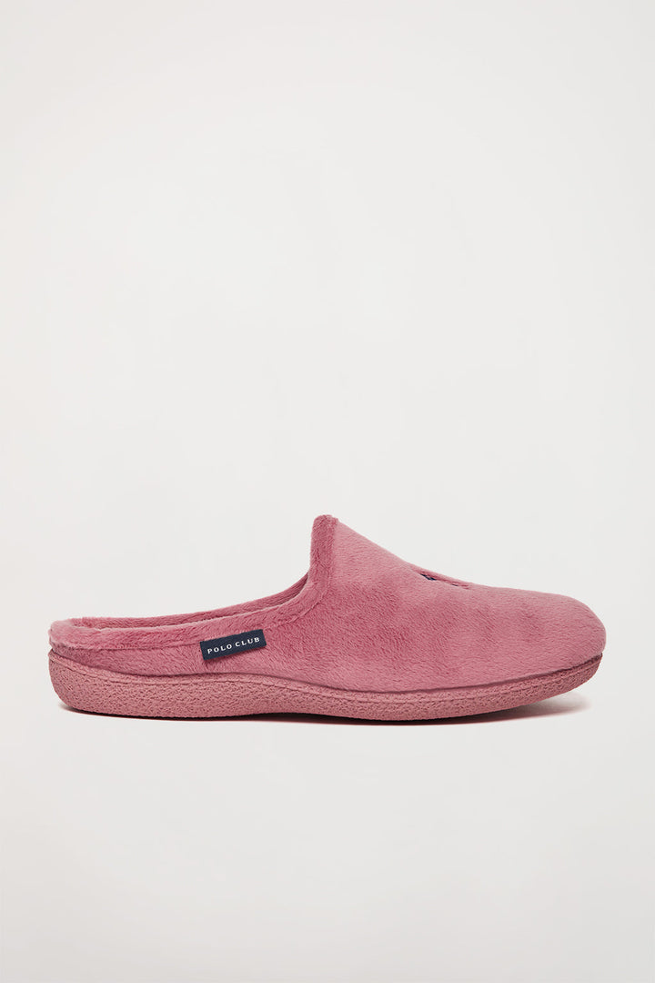 Pink women’s slippers with logo