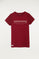 Bordeaux T-shirt met grafisch opschrift op de borst
