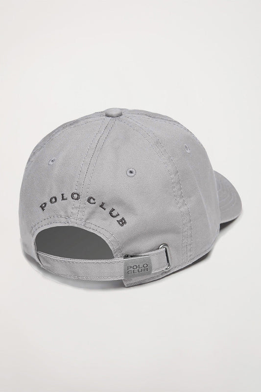 Grey cap with Rigby Go embroidered logo