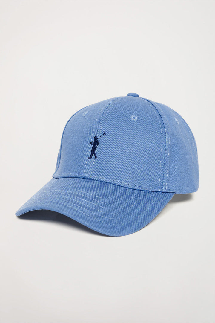 Baseballkappe hellblau mit Rigby Go Logo-Stickerei