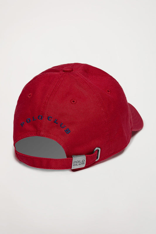 Czerwona czapka z wyszywanym logo Rigby Go