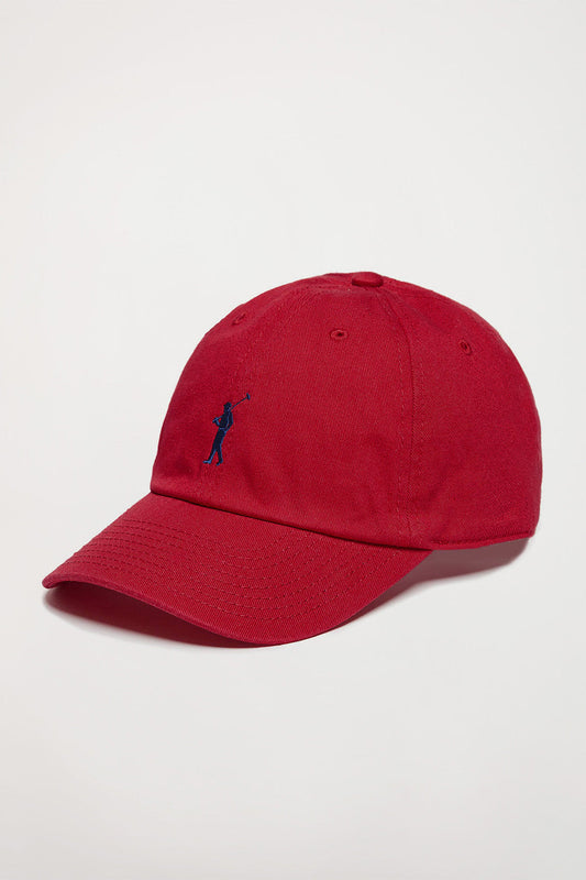 Red cap with Rigby Go embroidered logo