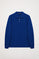 Royal-blue long-sleeve polo shirt with Rigby Go embroidery