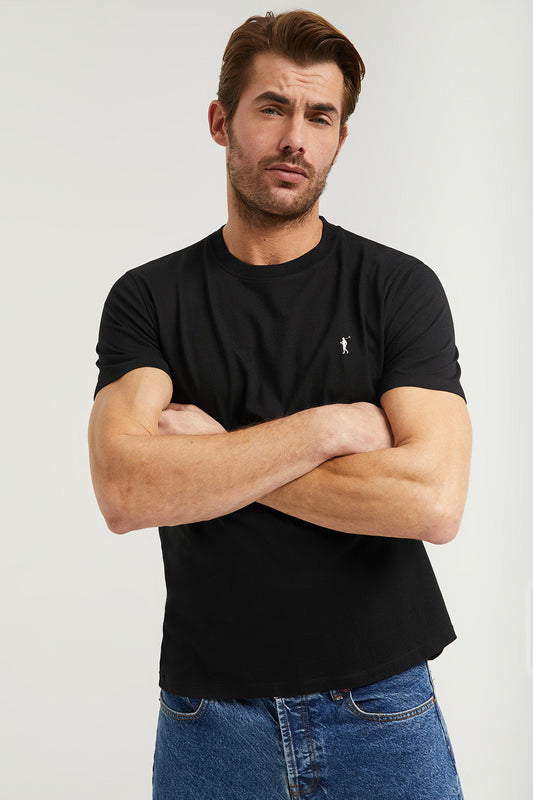 T-shirt basique en coton avec logo Rigby Go noir