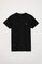 Black cotton basic T-shirt with Rigby Go logo