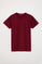 Basic donkerrode T-shirt van katoen met Rigby Go-logo
