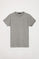 Basic T-shirt van katoen in gemêleerd grijs met Rigby Go-logo