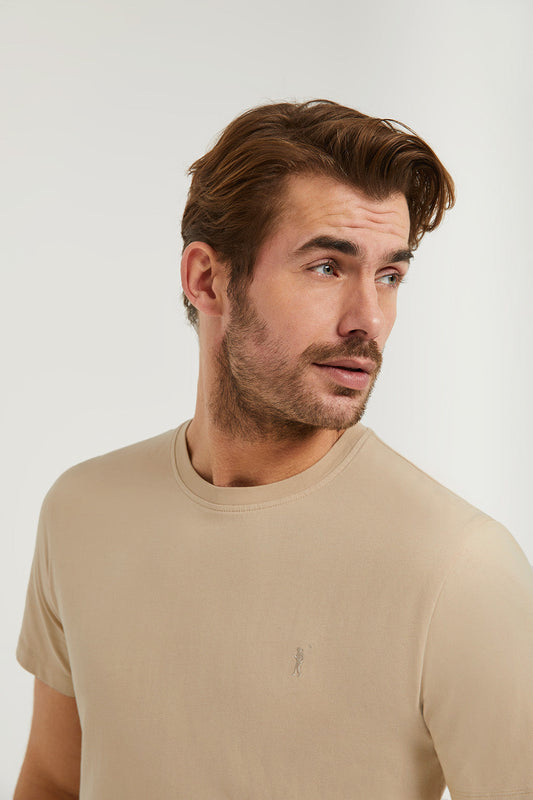 Sandy cotton basic T-shirt with Rigby Go logo