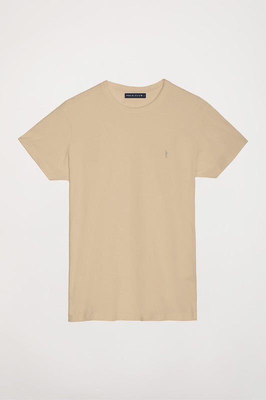 Camiseta básica color arena de algodón con logo Rigby Go
