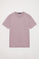 Mauve cotton basic T-shirt with Rigby Go logo