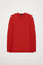 Red long-sleeve basic T-shirt with Rigby Go logo