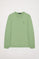 Mud-green long-sleeve basic T-shirt with Rigby Go logo