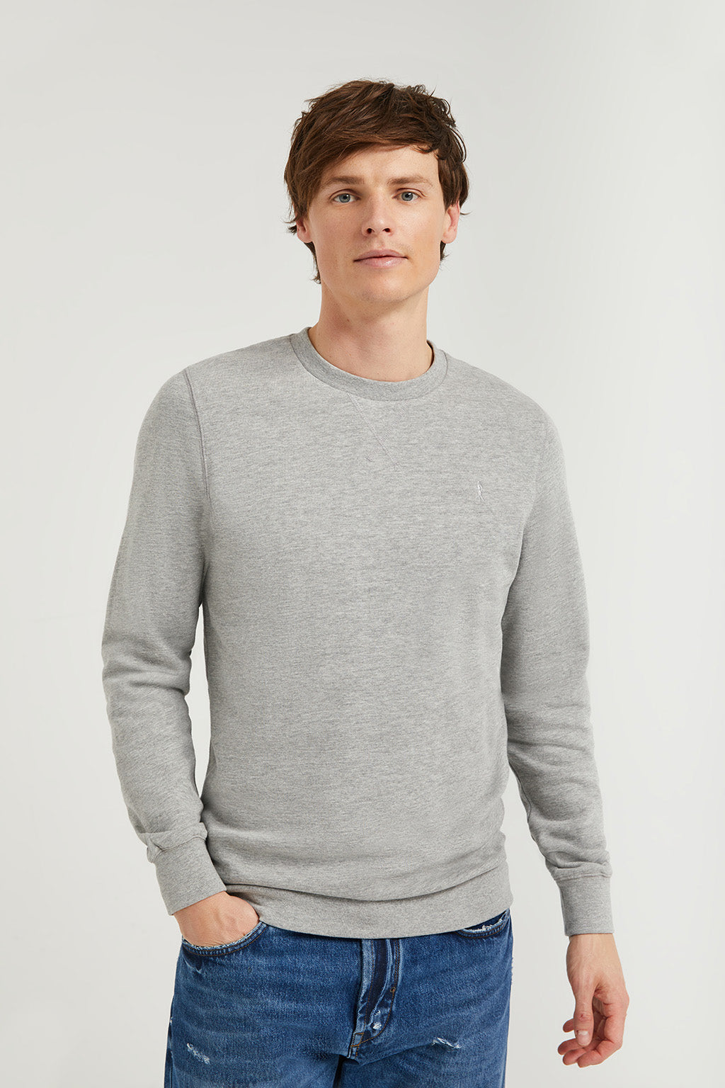 Grey-vigore round-neck basic sweatshirt with Rigby Go logo – Polo Club ...