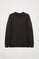 Basic zwartgrijze sweater met ronde hals en Rigby Go-logo