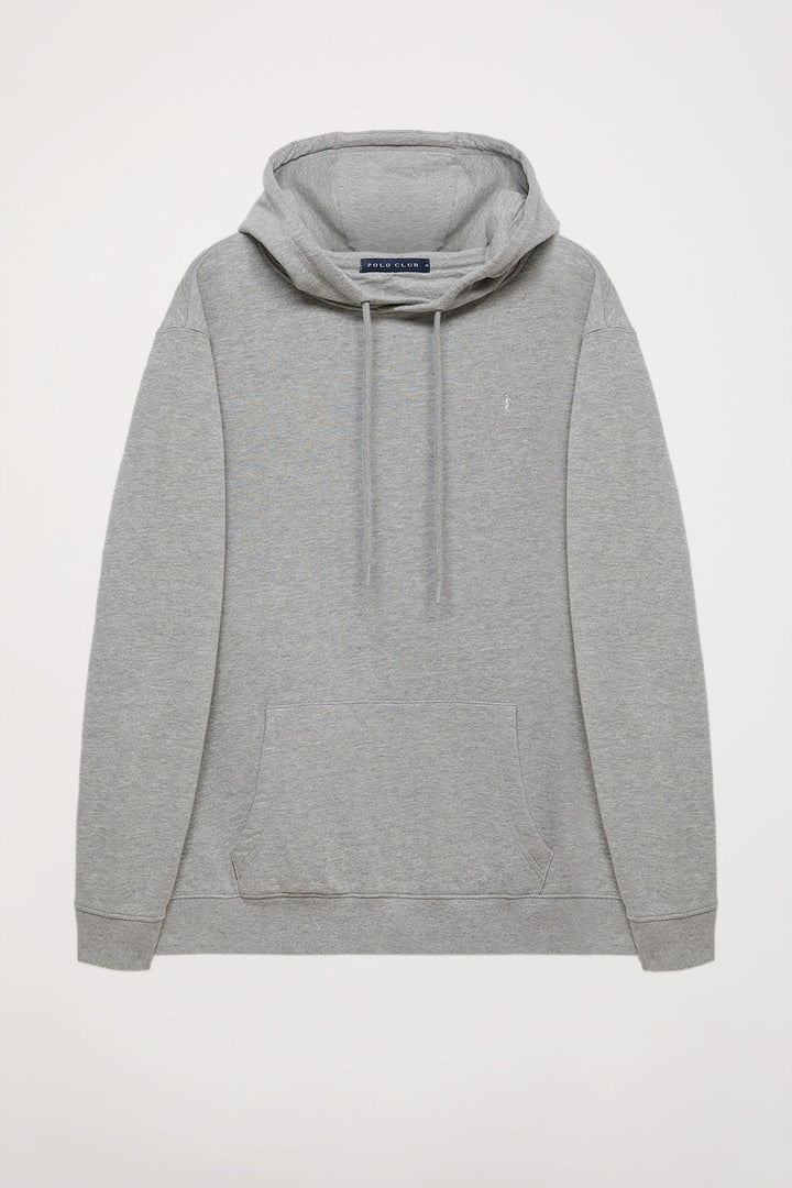 Sweatshirt grau meliert mit Kapuze, Taschen und Rigby Go Logo