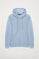 Sweatshirt hellblau mit Kapuze, Reißverschluss und Rigby Go Logo