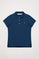 Kurzärmliges Piqué-Poloshirt indigoblau mit Rigby Go Logo