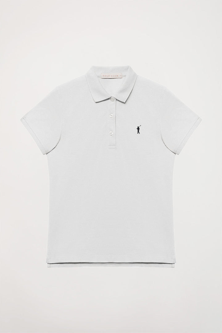 Biała koszulka polo pique z krótkim rękawem z logo Rigby Go