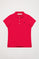 Koszulka polo pique z krótkim rękawem w kolorze fuksji z logo Rigby Go