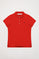 Kurzärmliges Piqué-Poloshirt rot mit Rigby Go Logo
