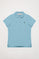 Kurzärmliges Piqué-Poloshirt blau mit Rigby Go Logo