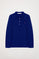 Langärmliges Piqué-Poloshirt königsblau mit Rigby Go Logo