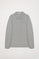 Langärmliges Piqué-Poloshirt grau meliert mit Rigby Go Logo
