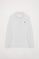 Langärmliges Piqué-Poloshirt weiß mit Rigby Go Logo
