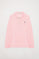 Roze polo met lange mouwen in piqué-katoen met Rigby Go-logo