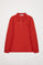 Langärmliges Piqué-Poloshirt rot mit Rigby Go Logo