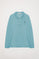 Langärmliges Piqué-Poloshirt blau mit Rigby Go Logo