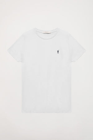 Maglietta basic bianca a maniche corte con logo Rigby Go