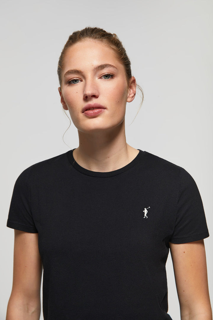 Basic zwarte T-shirt met Rigby Go-logo