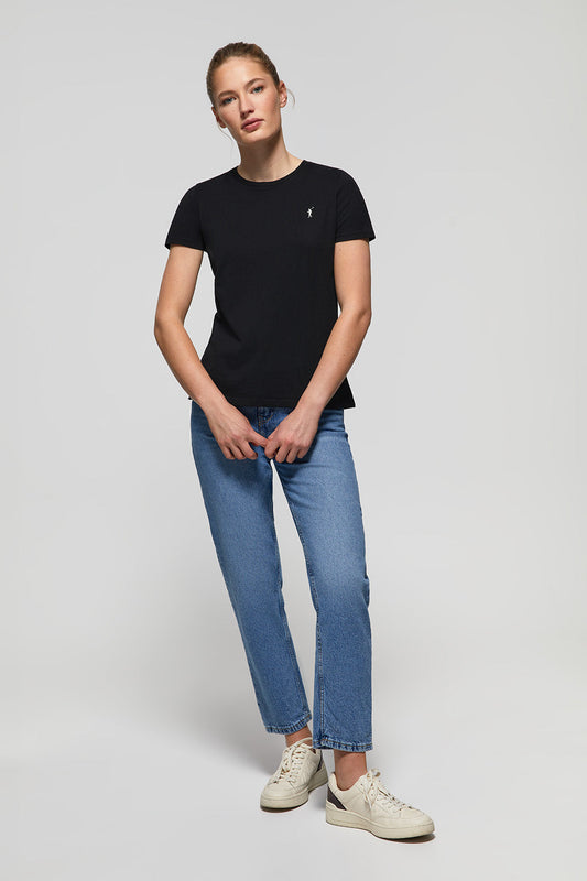 Uniwersalna czarna koszulka z krótkim rękawem z logo Rigby Go