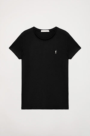 Maglietta basic nera a maniche corte con logo Rigby Go