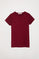 Basic donkerrode T-shirt met Rigby Go-logo