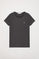 Kurzärmliges schlichtes T-Shirt asphaltgrau mit Rigby Go Logo