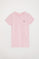 Kurzärmliges schlichtes T-Shirt rosa mit Rigby Go Logo