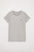 Kurzärmliges schlichtes T-Shirt grau meliert mit Rigby Go Logo