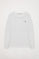 Langärmliges, schlichtes Baumwoll-T-Shirt weiß mit Rigby Go Logo