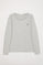 Langärmliges, schlichtes Baumwoll-T-Shirt grau meliert mit Rigby Go Logo