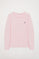 Pink long-sleeve basic T-shirt with Rigby Go logo