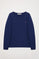 Langärmliges, schlichtes Baumwoll-T-Shirt königsblau mit Rigby Go Logo