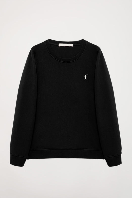 Schlichtes Sweatshirt schwarz mit Rundkragen und Rigby Go Logo