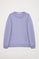 Basic lavendelblauwe sweater met ronde hals en Rigby Go-logo