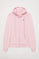 Roze hoodie met rits en Rigby Go-logo